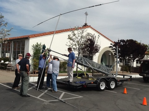 Erecting the steerable array, Friday afternoon