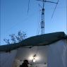 The tent at dusk